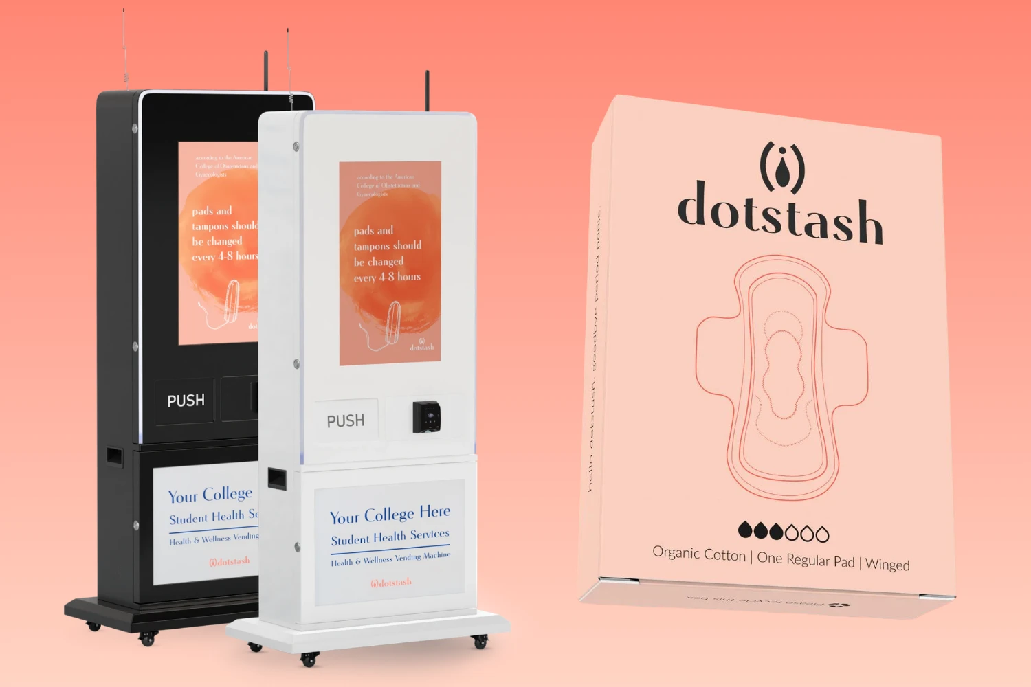 Dotstash Health and Wellness Machine and Organic Biodegradable Pads - Stranded