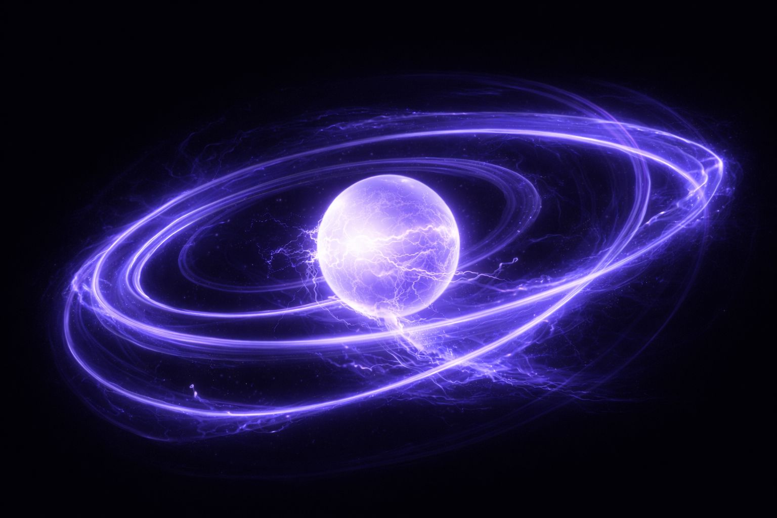 Abstract orbit visual with luminous energy rings pulling toward a central core, representing integrated growth and performance systems