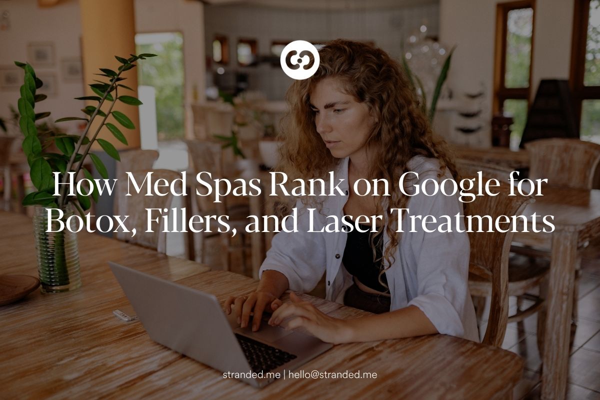 med spa marketing strategy analyzing Google rankings for Botox fillers and laser treatments