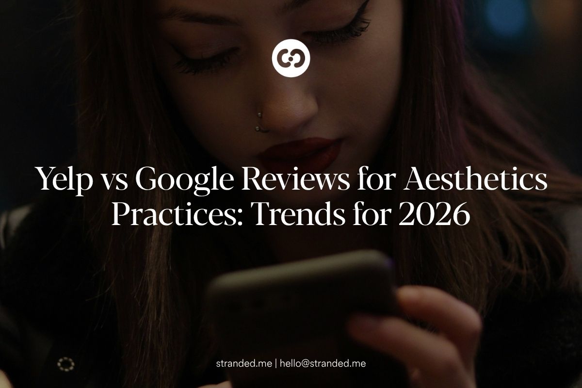 Med spa marketing comparison of Yelp and Google reviews with 2026 trends