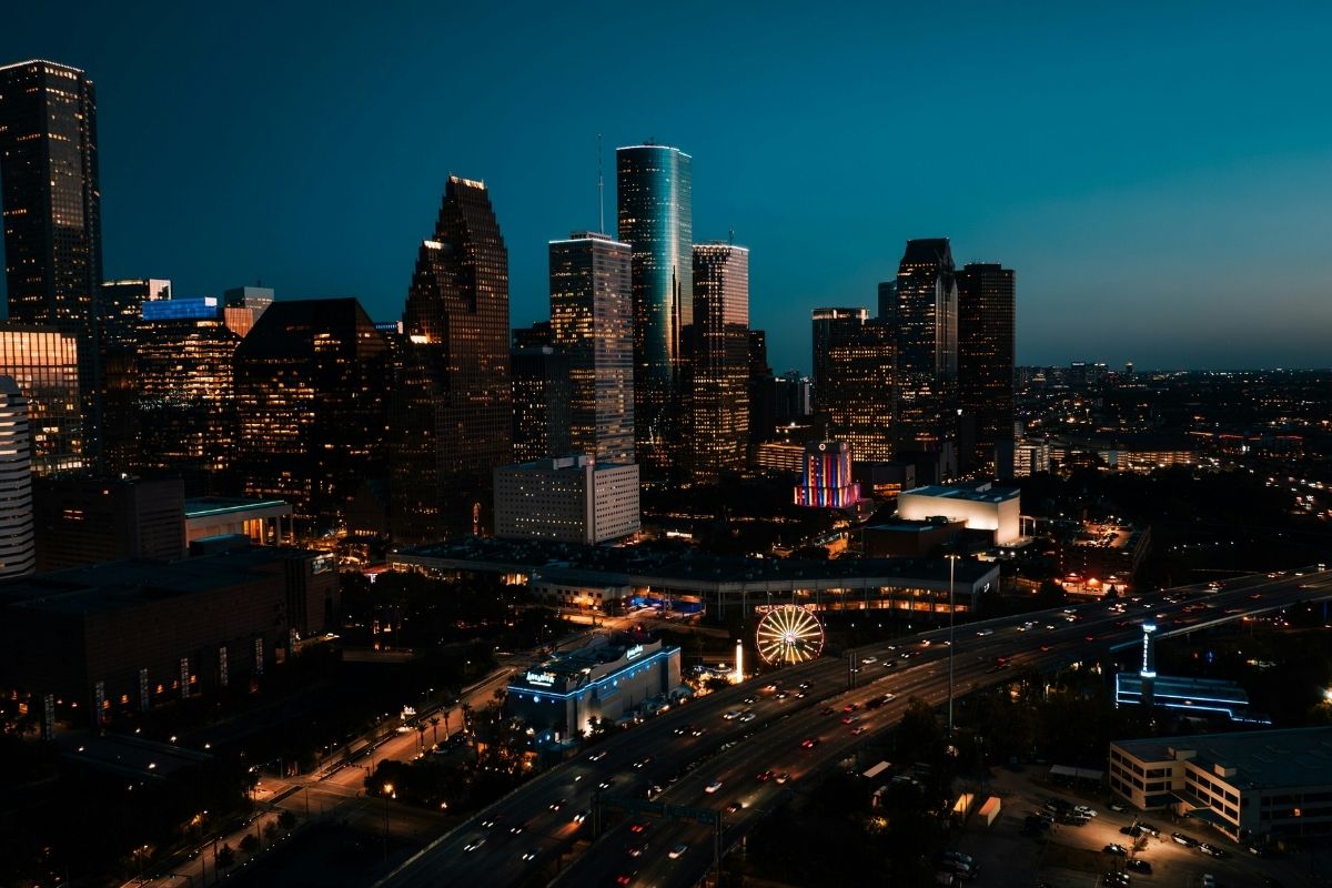 Houston skyline at dusk